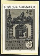 AUSTRIA (1985) St. Polten Diocese. Black Print. Scott No 1314, Yvert No 1643. - Prove & Ristampe