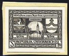 AUSTRIA (1985) Hofkirchen-Taufkirchen-Weibern. Black Print. Scott No 1325, Yvert No 1653. - Proofs & Reprints