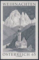 AUSTRIA (2009) Ranui Church - Advent. Mountains. Black Print. - Ensayos & Reimpresiones