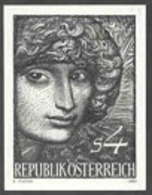 AUSTRIA (1982) Portrait Of Girl. Black Print, Painting By Ernst Fuchs. Scott No 1230, Yvert No 1556. - Probe- Und Nachdrucke