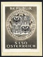 AUSTRIA (1966) Coat Of Arms. Black Print. Scott No 761, Yvert No 1042. Wiener Neustadt Art Exhibition. - Probe- Und Nachdrucke