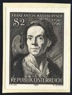 AUSTRIA (1974) Franz Anton Maulbertsch. Black Print. Scott No 992, Yvert No 1283. Painter Of Frescoes - Proofs & Reprints