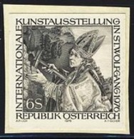 AUSTRIA (1976) St. Wolfgang. Black Print. Scott No 1037, Yvert No 1344. Patron Saint Of Children And Education. - Prove & Ristampe