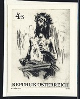 AUSTRIA (1979) The Compassionate Christ. Black Print, Engraving By Fronius. Scott No 1138, Yvert No 1454. - Proofs & Reprints
