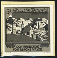 AUSTRIA (1991) "Kitzbuhel In Winter" By Walde. Black Print. Scott No 1530, Yvert No 1847. - Proofs & Reprints