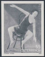 AUSTRIA (2009) Woman Sitting On Chair. Black Print. Art Of Leander Kaiser. - Proeven & Herdruk