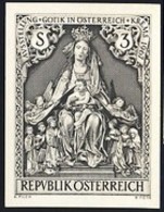 AUSTRIA (1967) Madonna. Black Print. Scott No 791, Yvert No 1072. Austrian Gothic. - Proeven & Herdruk