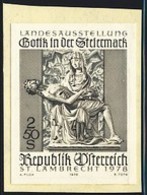 AUSTRIA (1978) Admont Pieta. Black Print. Scott No 1081, Yvert No 1414. Gothic Art In Styria Exhibition. - Proeven & Herdruk