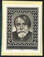 AUSTRIA (1987) Arthur Schnitzler. Black Print. Scott No 1396, Yvert No 1712. - Proofs & Reprints