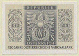 AUSTRIA (1966) Emblem Of Bank. Black Print. Scott No 762, Yvert No 1041. 150th Anniversary Austrian National Bank. - Proofs & Reprints