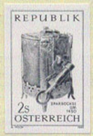 AUSTRIA (1969) Old Savings Bax. Black Print. Scott No 856, Yvert No 1139. The Importance Of Savings. - Proeven & Herdruk