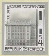 AUSTRIA (1983) Postal Savings Bank. Black Print. Scott No 1231, Yvert No 1557. Centenary. - Proeven & Herdruk