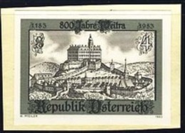 AUSTRIA (1983) Weitra. Black Print. Scott No 1242, Yvert No 1569. 800th Anniversary. - Proeven & Herdruk