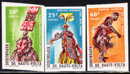 UPPER VOLTA (1966) Negro Arts Festival. Set Of 3 Imperforates. Scott Nos 162-4, Yvert Nos 156-8. - Haute-Volta (1958-1984)