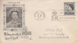 Enveloppe  FDC   CANADA    Visite  De  La  Reine  ELIZABETH II   OTTAWA   1957 - Sobres Conmemorativos