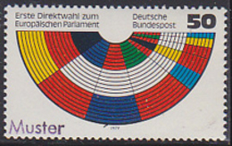 GERMANY (1979) European Parliament Benches. Specimen (overprinted MUSTER). Scott No 1289, Yvert No 845. - Plaatfouten En Curiosa