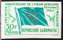 GABON (1962) Flag. Imperforate. African-Malgache Union. Scott No 165, Yvert No 163. - Gabon (1960-...)