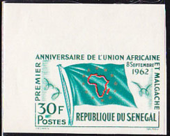 SENEGAL (1962) Flag. Imperforate. Scott No 211, Yvert No 215. African-Malgache Union. - Senegal (1960-...)
