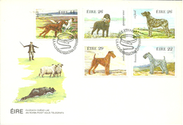 Ireland 1983 Ireland Dogs, Mi 510-514 FDC - Brieven En Documenten