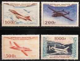 Francia: Año. 1954 - Aéreos. 4/Val. Lujo Centrados Perfectos Serie, Completa. ( Aviones Modernos ) - 1927-1959 Neufs