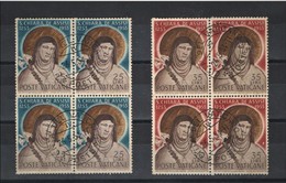 VATICANO 1953 S.CHIARA  QUARTINE USATE - Used Stamps