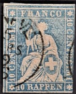 SWITZERLAND 1855-57 - Canceled - Sc# 27 - 10r - Usados