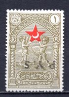 1936 TURKEY INVERTED P.Y.S. OVERPRINT 1ST ISSUE STAMP IN AID OF THE TURKISH SOCIETY FOR THE PROTECTION OF CHILDREN MH * - Timbres De Bienfaisance