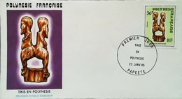 OCEANIE - FDC - 1985 (Oblitération PAPEETE Tahiti) Tikis En Polynésie Française    - Enveloppe Premier Jour - Tahití