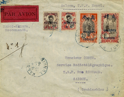 20-24 Mai 1929-env. RECC.  HANOÏ -SAÏGON - Robbe Et Tixier Sur Schreck - SAULGRAIN 76 -superbe Affranchissement - Lettres & Documents