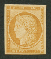10c CERES Neuf * Réimpression De 1862 (n°1f). Cote 650€. TTB. - 1849-1850 Cérès