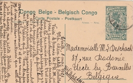 Congo Belge Entier Postal Illustré Pour La Belgique Thème Tennis 1923 - Postwaardestukken