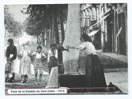 FONT DE LA RAMBLA DE SANT ISIDRE, 1910 - FUENTE RAMBLA SAN ISIDRO, 1910 - IGUALADA / BARCELONA.- ( CATALUNYA ). - Invasi D'acqua & Impianti Eolici