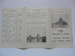 VIEUX PAPIERS - CHEMINS DE FER De L'ETAT : Plages De La Manche Et De L'Océan - Excursions - Europa