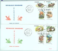 84462 - RWANDA - Postal History -  2 FDC COVERS 1978  Farm Animals CHICKEN Ducks - 1970-1979