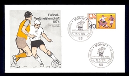 GERMANY 1974 - FDC For The World Cup In West Germany, Commemorative Cancel And Stamp. - 1974 – Alemania Occidental