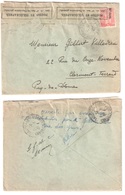 MOUTIER MALCARD Creuse Lettre 50c Paix Rouge Yv 283 Erreur Déposée Mauvaise Boîte Ouverte Fermée Bande 509 Réexpédiée - Storia Postale