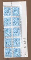 8F Sur Fond Bleu Bloc De 10 Avec Date - 1977-1985 Zahl Auf Löwe (Chiffre Sur Lion)