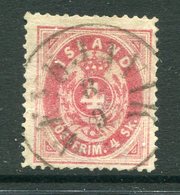 ICELAND 1873 Definitive 4 SK. Perforated 14:13½, Postally Used, With Certificate.  Michel 3A - Oblitérés