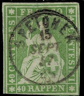 1857, 40 Rp. Idealer Fingerhut-Stp., " SPEICHER " A3826 - Gebraucht