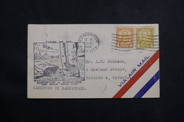 CANADA - Enveloppe 1er Vol Elmonton / Saskatoon En 1930, Affranchissement Plaisant - L 61012 - Lettres & Documents