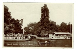 Ref 1359 - Early Postcard - College Barges On The River Isis - Oxford - Oxford