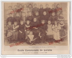 Au Plus Rapide Lorette Loire Ecole Communale Directrice Mme Pallandre 1896 Classe Filles Chien Photographe Brunet - Matériel & Accessoires