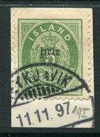 ICELAND 1897 3a. On 5a. Surcharge Type I Word Only Used On Piece.  Michel 19 B I - Oblitérés