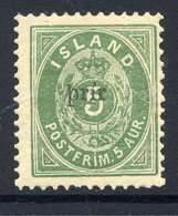 ICELAND 1897 3a. On 5a. Surcharge Type I Word Only LHM / *.  Michel 19 B I - Ungebraucht