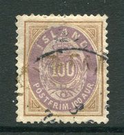 ICELAND 1892 Arms Definitive 100 Aur.  Used.  Michel 17 - Oblitérés