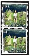 Latvia 2002 .  Literature 2002, V: 40. Pair Of Top/bot Imperf.    Michel # 572 Do-Du - Lettonie