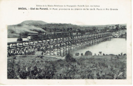 Bresil Etat De Parana Pont Provisoir Du Chemin De Fer  Train - Curitiba