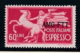 1950 Italia Italy Trieste A  ESPRESSO 60 Lire Serie MNH** EXPRESS - Eilsendung (Eilpost)