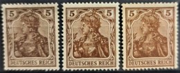 DEUTSCHES REICH 1920 - MNG - Mi 140 - 5pf - 3 Color Variations ... - Unused Stamps