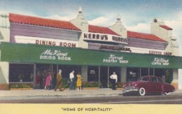 Santa Barbara California, Kerry's Restaurant Coffee Shop, Pastries, C1950s Vintage Linen Postcard - Santa Barbara